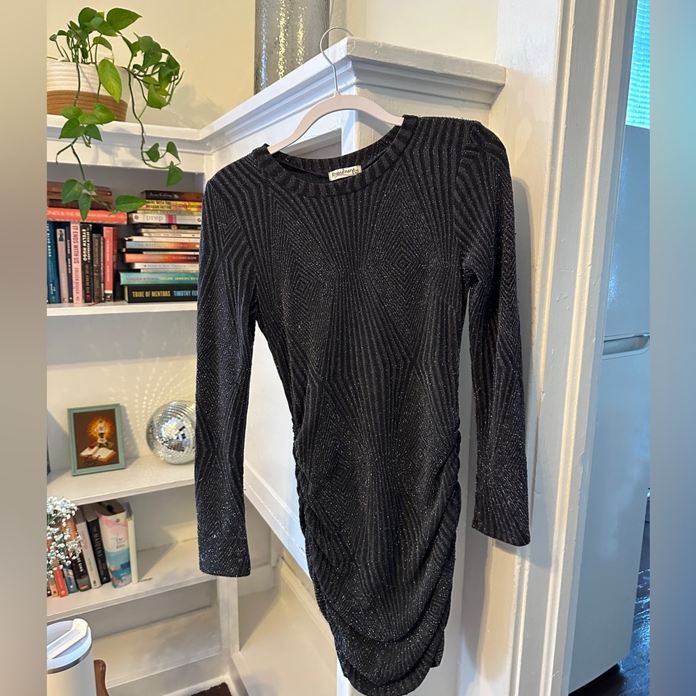 Black and silver sparkle dillards dress